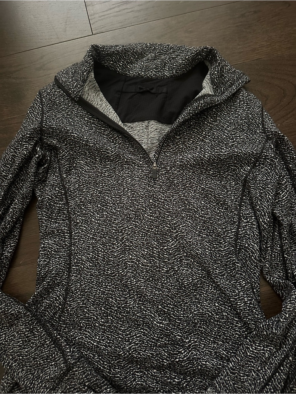 lululemon athletica Black & White Speckled Half-Zip Pullover